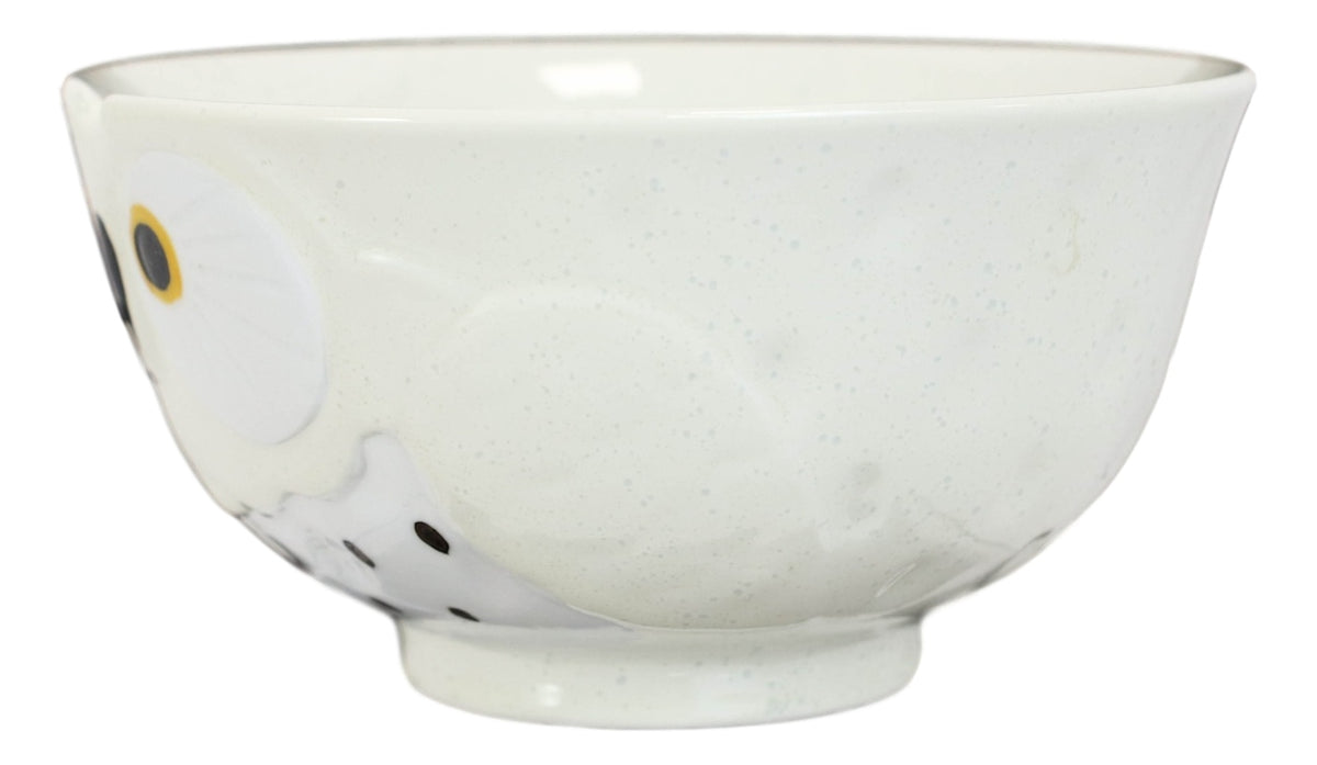 Pack Of 6 White Whimsical Big Eyed Owls Rice Soup Appetizer Sauce Bowls 14oz