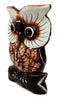 Balinese Wood Handicrafts Forest Owl Family Set of 3 Decorative Figurines 6"H