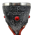 Ebros Large Fire Flame Twisted Dragons 9.5"H Wine Drink Goblet Cup Chalice