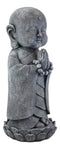 20"H Large Jizo Buddha Monk With Prayer Beads On Lotus Throne Garden Statue