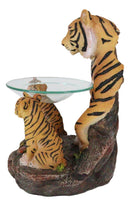 Jungle Predator Bengal Tiger Mother & Cubs Candle Heat Oil Tart Burner Figurine