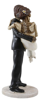 Ebros Groom Carrying Bride Skeleton Face Wedding Couple Statue Figurine 6.25"H