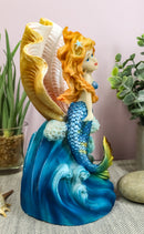 Ebros Colorful Ocean Mermaid Mergirl With Giant Shell Rising Over The Waves Figurine
