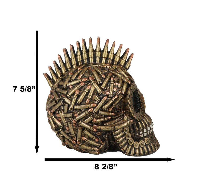 Steampunk World War Ammo Rifle Bullet Shell Casings Morphing Gold Colored Skull