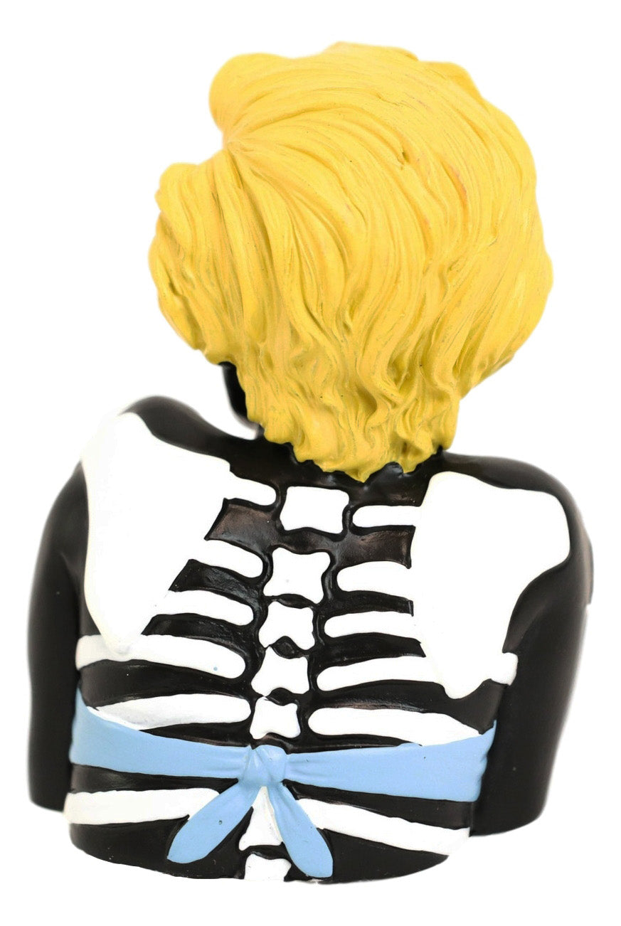 Day of The Dead Sugar Skull Blonde Marilyn in Blue Tie Tube Top Figurine 4" Tall