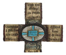 Rustic Western Christian Bible Verses Scriptures Turquoise Stones Wall Cross