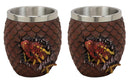 Ebros Medieval Khaleesi's Dragon Colorful Scale Egg With Hatching Wyrmling Small Drink Cup 3.75" High Fantasy GOT Themed Dungeons And Dragons Drinking Party Prop Cups (Set of 2 Red)