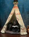 Campfire Story Time Bear Cubs Reading In Teepee Hut Rustic Table Lamp With Shade