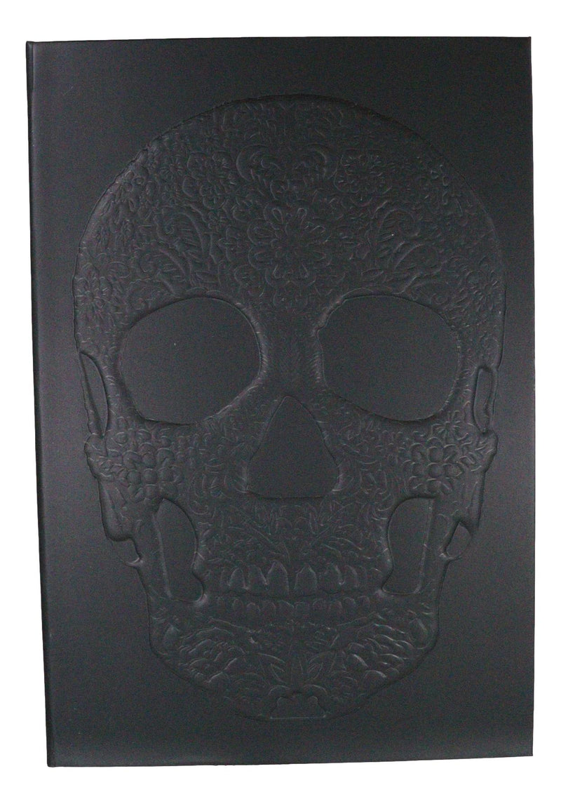 Necromancy Gothic Tooled Floral Sugar Skull Blank Page Hardcover Journal Book
