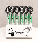 Pack Of 24 Panda Bear Cubs On Swing Green Ballpoint Ball Black Ink Pens W/ Base
