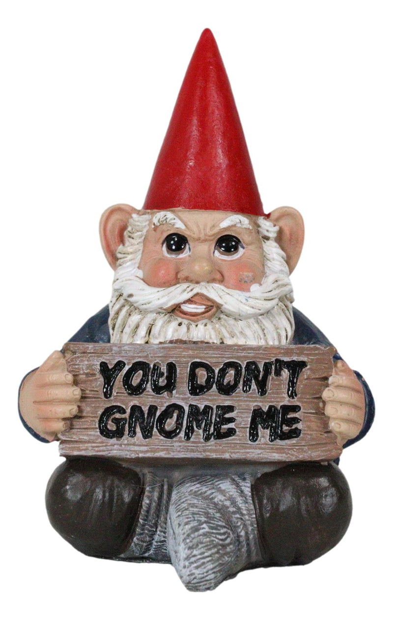 Ebros Welcome Whimsical Gnome W/ Greeting Signs Statues 4"H Set 4 Garden Gnome