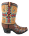 Set Of 3 Western Cowboy Aztec Mexica Faux Tooled Leather Boots Floral Vases