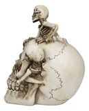 Grinning Jointed Cranium Skull With Triple Threat Skeletons Ossuary Figurine