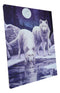 Winter Warrior Frozen Snow Wolves With Full Moon Wood Framed Canvas Wall Decor