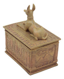 Ebros Eye Of Horus And Anubis Dog Egyptian Jewelry Box In Sandstone Finish 4.5"H