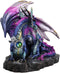 Ebros Violet Blue Midnight Sky Gemstone Mother Dragon with Baby Wyrmling Statue 7.25" Long Home Decor Resin Medieval Fantasy Dungeons and Dragons Figurine