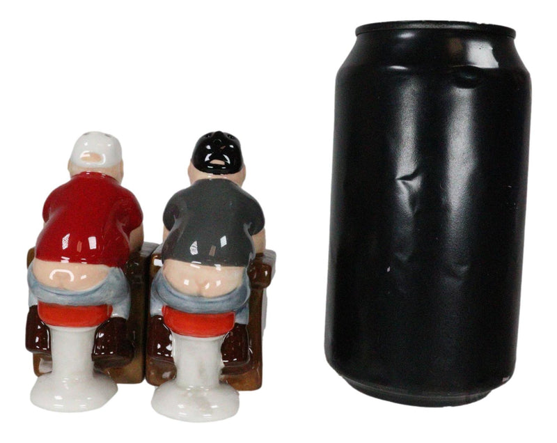 Colorful Mooning Beer Buddies Bar Pub Scene Ceramic Salt and Pepper Shakers Set