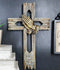 Rustic Western Faux Wooden God Bless Our Family Praying Hands Rugged Wall Cross