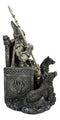 Ebros Gift Norse Viking Mythology Odin The Alfather Sitting On A Throne with Two Wolf Dogs Statue Norselandic Folklore Thor Ragnarok Trilogy Wotan Decorative Figurine 10.5" High