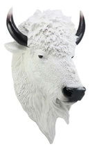 Ebros Sacred Lightning White Buffalo Wall Decor 18"H Faux Bison Head Taxidermy