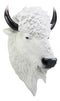 Ebros Sacred Lightning White Buffalo Wall Decor 18"H Faux Bison Head Taxidermy