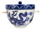 Blue White Dragon Ramen Bowl With Tempura Divider Condiment Lid Chopsticks Set