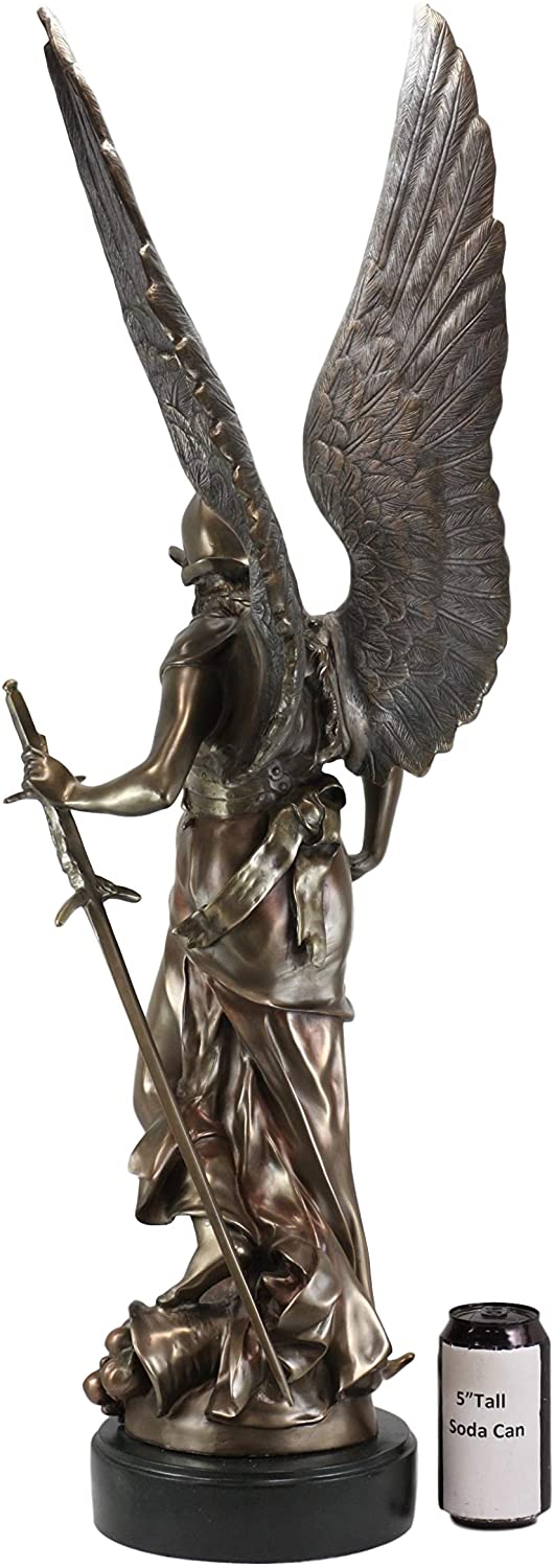 Ebros Large 35" Tall Winged Victory Angel of Justice with Sword & Helmet Statue