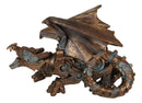 Ebros Roaring Steampunk Copper Skinned Robotic Cyborg Winged Dragon Figurine Statue