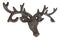 Cast Iron Vintage Western Rustic Stag Deer with Crown Antlers Wall Key Hooks