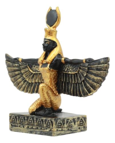 Egyptian Goddess Of Motherhood Isis With Open Wings Dollhouse Miniature Statue