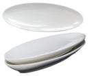 Contemporary Sleek Style White Porcelain Oval Plate Serving Platter 16"L 3 Pack