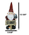 Grumpy Mr Gnome Grandpa With Shovel Standing By 'Go Away!' Yard Sign Figurine