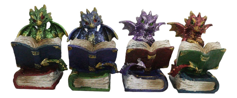 Ebros Metallic Three Wise Baby Dragon Set See Hear Speak No Evil Statue 3.5"H