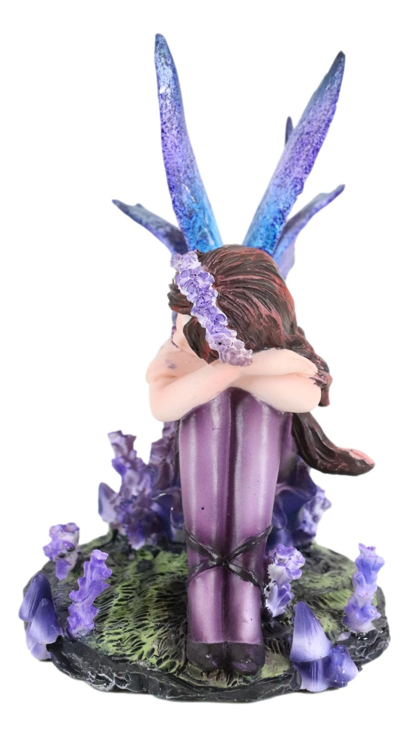 Ebros Sleeping Meadow Lavender Girl Fairy Garden Statue Lazy Summer Day Napping Fairy