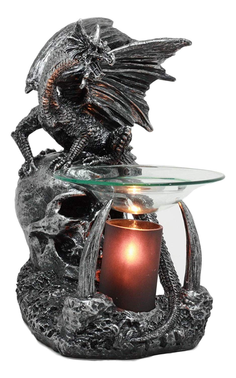 Ebros Skull Graveyard Dragon Electric Oil Burner Or Tart Warmer Statue 8.5" Tall - Ebros Gift
