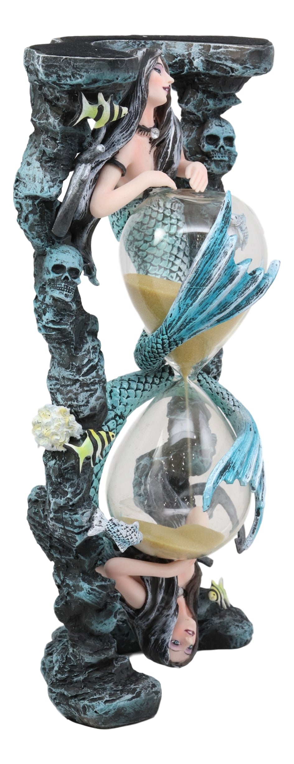 Ebros Large Sirens Of The Seas Necromancer Gothic Mermaid Sand Timer Pillar 9"H - Ebros Gift