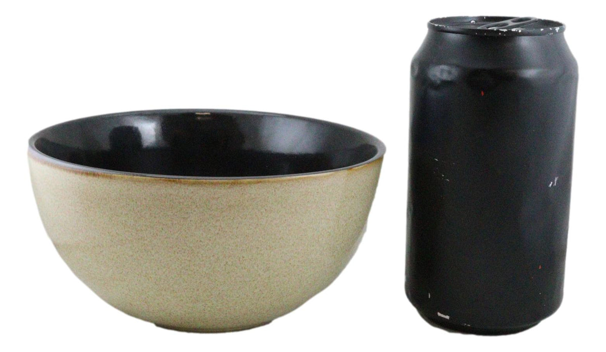 Pack Of 2 Rustic Western Forest Gray Wolf Ceramic Pasta Salad Soup Bowls 21Oz