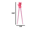 Pink Maneki Neko Lucky Cat Reusable Training Chopsticks Set With Silicone Helper