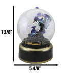 Blue Dragon With Baby Wyrmling Family Musical LED Light Air Powered Glitter Globe