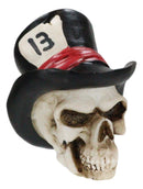 Grinning Tarot Skull With Top Hat Card Number 13 Symbol Of Change Small Figurine