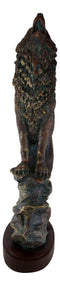 Large Wildlife Cries Of The Night Howling Gray Wolf Standing On Rocks Figurine