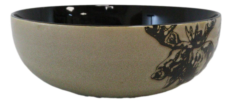 Large Rustic Emperor Elk Moose Deer Vegetable Presentation Serving Bowl 98Oz