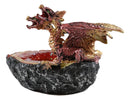 Ebros Red Double Headed Hydra Dragon On Ruby Quartz Crystal Quarry Ashtray Figurine