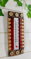 Ebros Western 12 Gauge Shotgun Shell Ammo Indoor Wall Thermometer Figurine 7.5"H