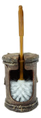 Rustic Western Turquoise Bullseye Faux Branch Wood Toilet Brush And Holder Set