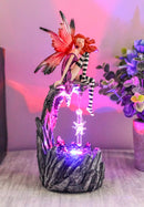 Ebros Gift Beautiful Jester Fairy Magenta On Cave Ledge With Crystal LED Night Light Figurine