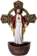 The Sacred Heart of Jesus Holy Water Font Religious Sacrament Wall Decor 6.75 inches