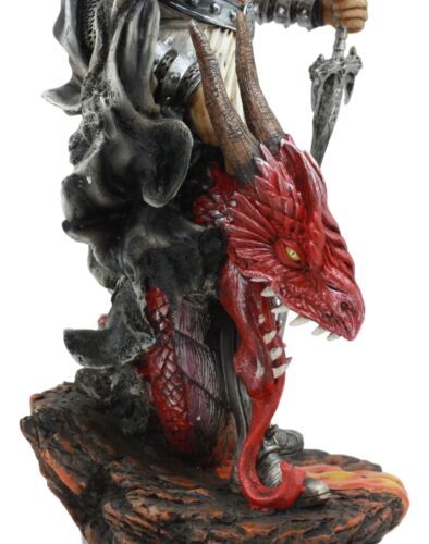 Ebros Knight Of The Cross Saint George Holding Slain Red Dragon Statue 12.5"Tall - Ebros Gift