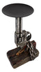 Rustic Western Six Shooter Revolver Gun With Scroll Art Pillar Candle Holder