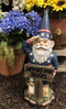 Ebros Gift 17" Tall Americana USA Patriotic Gnome with Pet Squirrel in Military Salute Statue with Support Our Troops Sign American Flag Uniform Druid Dwarf Home Garden Patio Lawn Figurine